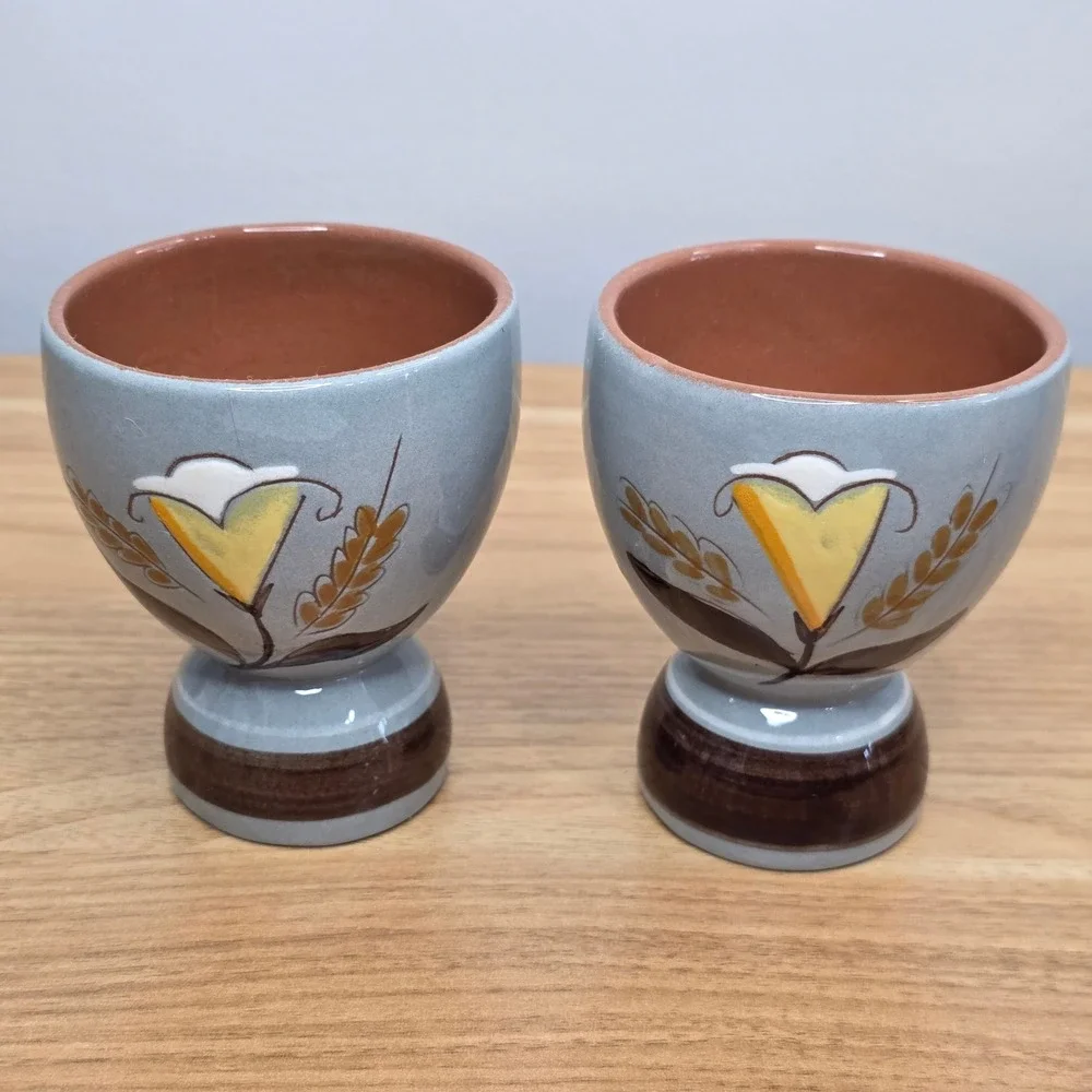 Vtg Stangl Pottery Golden Harvest 7pc Set Creamer/Sugar, Double Egg, Salt/Pepper